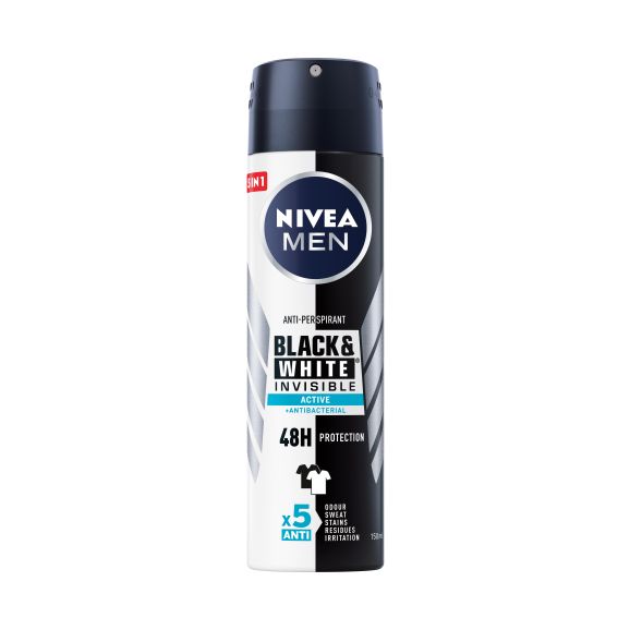 Nivea Men Desodorizante Spray Invisible Black & White Active 150ml