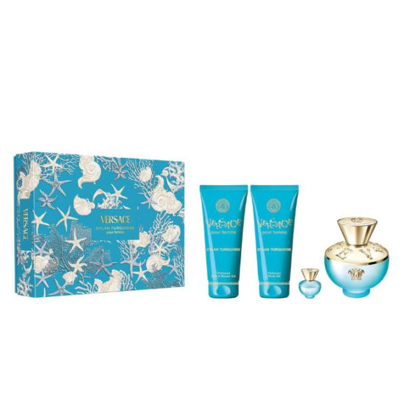 Versace Dylan Turquoise Pour Femme Coffret Eau de Toilette 100ml 4Pcs
