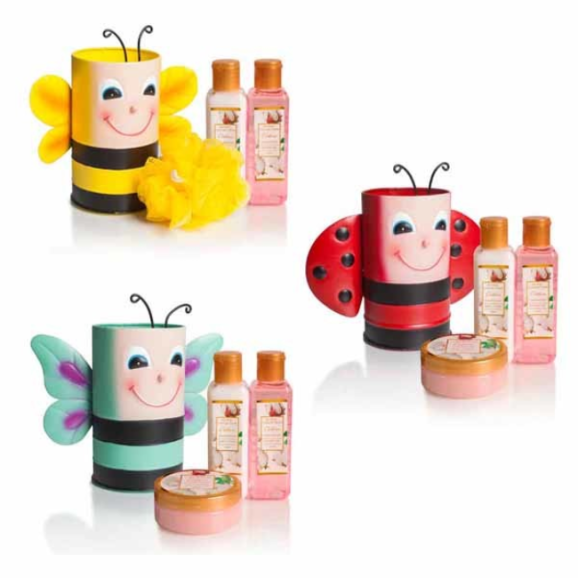Girl Power Coffret Banho Abelha, Joaninha, Borboleta 4Pcs