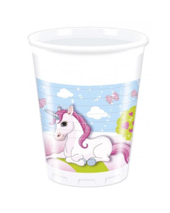UNICORNS FESTA COPOS PLASTICO 8UN