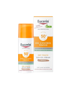Eucerin Solar Oil Control Tinted Gel-Creme Toque Seco Médio SPF50+ 50ml