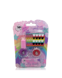 Girl Power Coffret Pretty Nails com Stickers 3Pcs