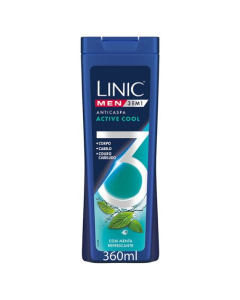 Linic Champô For Men 3Em1 Active Cool 360ml
