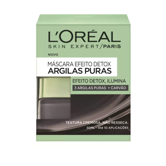 Loreal W. Argilas Puras Máscara Efeito Detox Preta 50ml