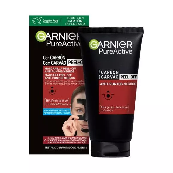 Garnier PureActive Máscara Peel-Off Carvão Anti-Pontos Negros 50ml