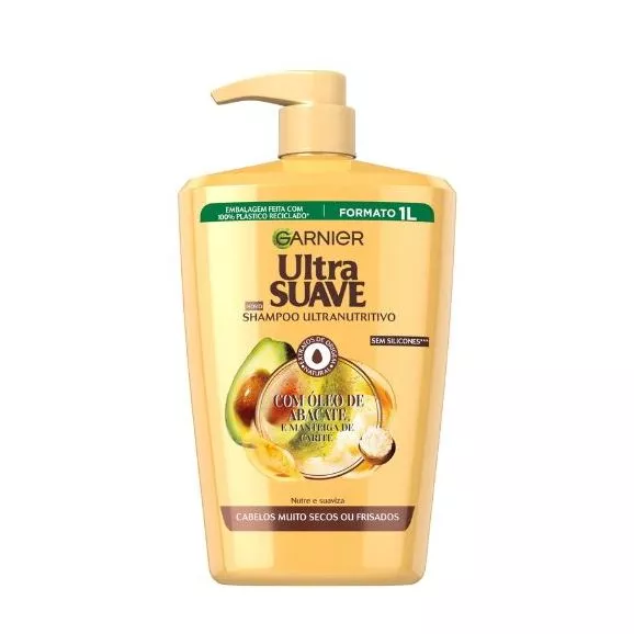 Garnier Ultra Suave Champô Abacate e Karité Cabelos Muito Secos e Frisados 1000ml