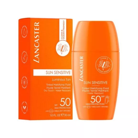 Lancaster Sun Sensitive Tinted Mattifying Fluid Protetor Solar Rosto SPF50 30ml