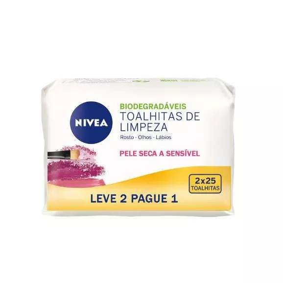 Nivea W. Toalhitas Limpeza Suave Peles Sensíveiss 25Un L2P1