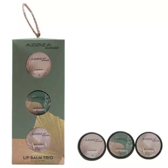 Azoza Ecohabit Coffret Lipbalm Trio Bálsamo Lábios 10g 3Pcs