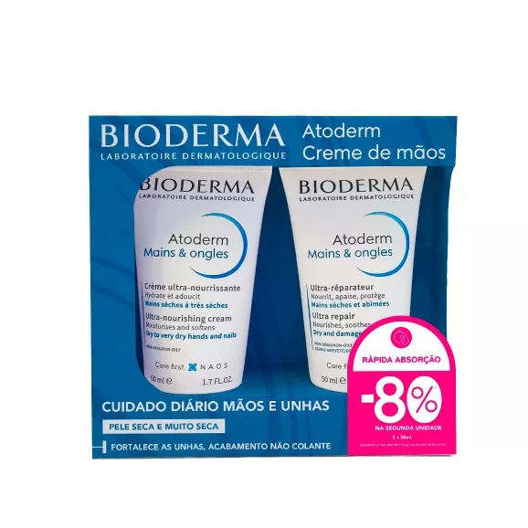 Bioderma Atoderm Conjunto 2x Creme de Mãos e Unhas 50ml