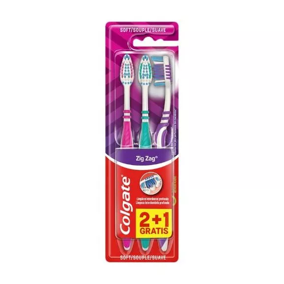 Colgate Escova de Dentes Zig Zag Suave 2+1 grátis