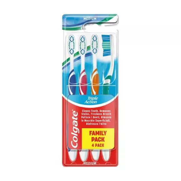 Colgate Escova de Dentes Triple Action Média 4un.