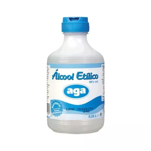 Aga Alcóol Etílico Sanitário 96% Volume 250ml