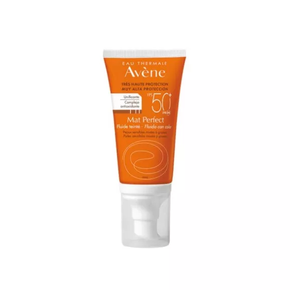 Avène Solar Aqua-Fluido Mat Perfect com Cor SPF50+ 50ml
