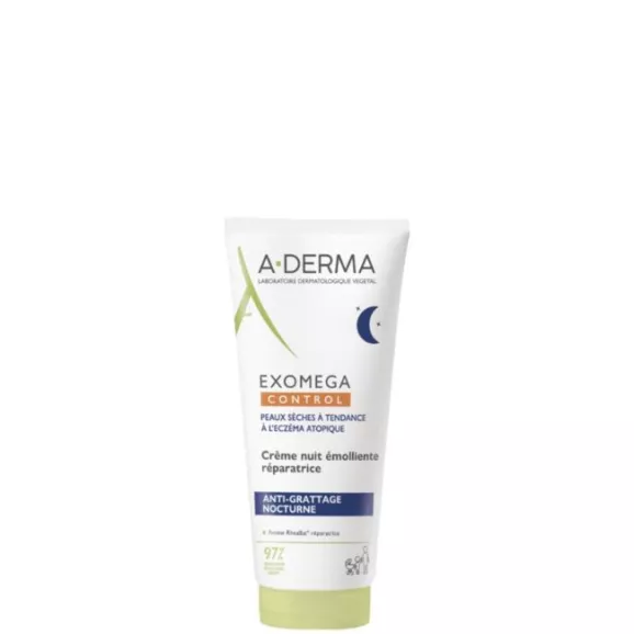A-Derma Exomega Control Creme de Noite Emoliente Antiprurido Pele Seca e Atópica 200ml