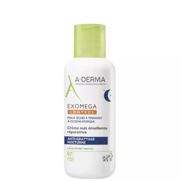 A-Derma Exomega Control Creme de Noite Emoliente Antiprurido Pele Seca e Atópica 400ml