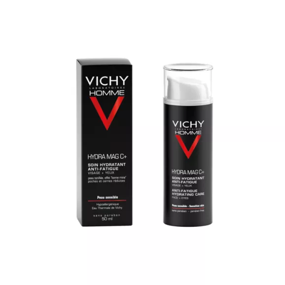 Vichy Homme Hydra Mag C+ Tratamento Hidratante Anti-Fadiga Rosto + Olhos 50ml