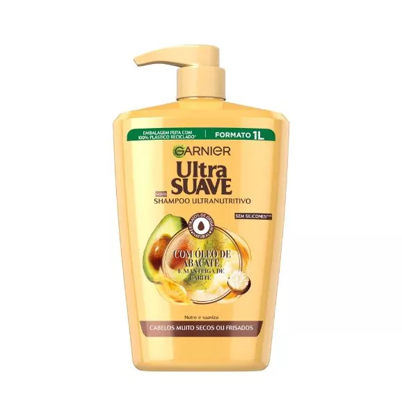 Garnier Ultra Suave Champô Abacate e Karité Cabelos Muito Secos e Frisados 1000ml