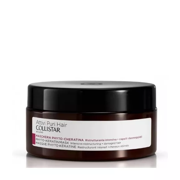 Collistar Attivi Puri Hair Phyto-Keratin Máscara Reestruturação Intensiva Cabelos Danificados 200ml