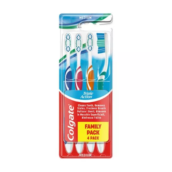 Colgate Escova de Dentes Triple Action Média 4un.