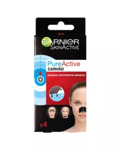 Garnier PureActive Bandas Carvão Anti-Pontos Negros 4un.