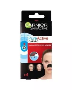 Garnier PureActive Bandas Carvão Anti-Pontos Negros 4un.