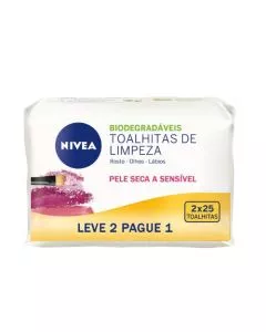 Nivea W. Toalhitas Limpeza Suave Peles Sensíveiss 25Un L2P1