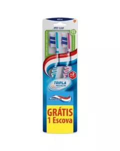 Aquafresh Escova de Dentes Tripla Proteção Média 1+1