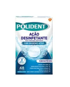 Polident Pastilhas de Limpeza Oxigénio Ativo para Próteses Dentárias 48un.