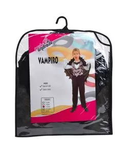 HALLOWEEN FESTA DISFARCE VAMPIRO PRETO E BRANCO 7-10 ANOS