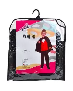 HALLOWEEN FESTA DISFARCE VAMPIRO PRETO E VERMELHO 7-10 ANOS